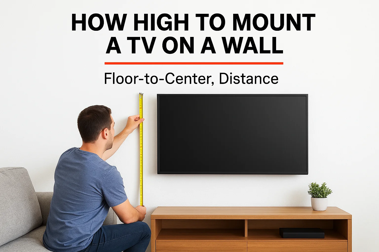 How High to Mount a TV on a Wall: Floor-to-Center, Distance